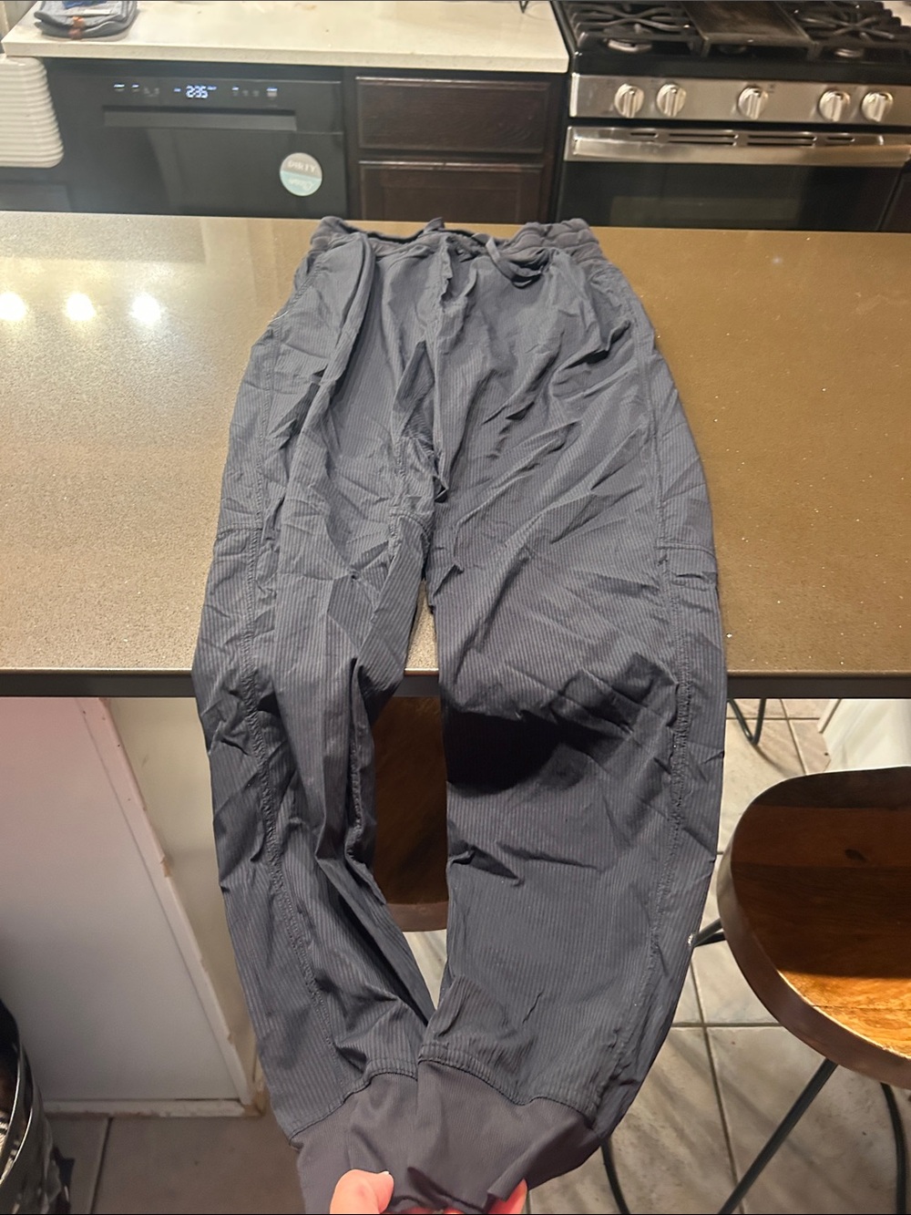 Women’s black Pinstripe Casual Jogger Pants